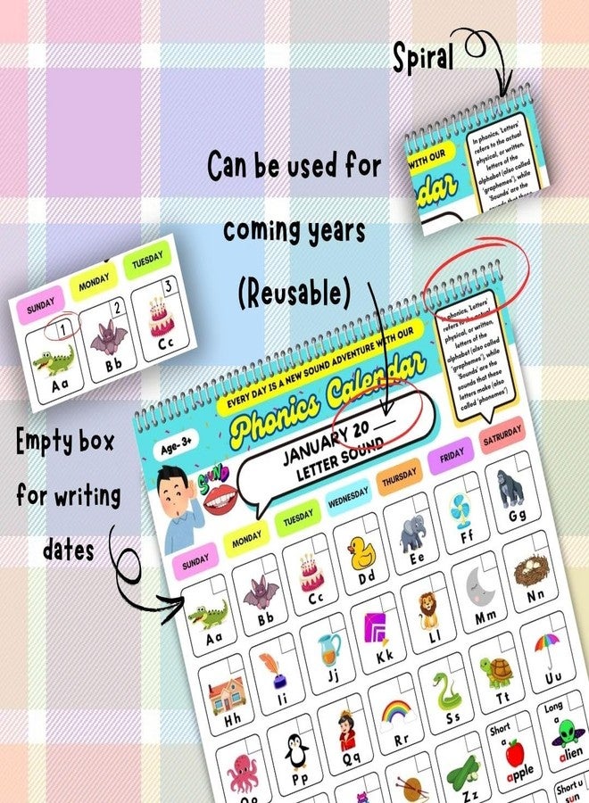 EDUSTAR Phonics Calendar for Kids | Interactive Learning Tool for Daily Phonics Practice | Fun & Engaging Activities for Early Reading Success - Image 4